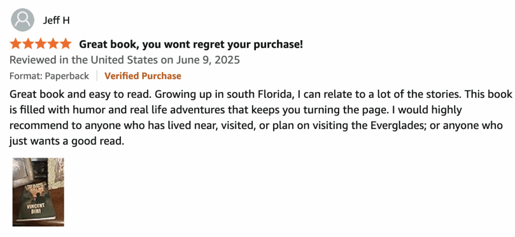 New from Vince Bini: The Glades Are Trying to Kill Me: Tales from the Backcountry (paperback, published May 1, 2025)